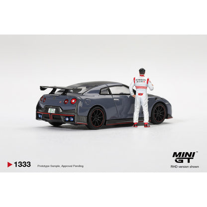 1/64 NISSAN GT-R NISMO 2024 TSUKUBA PRODUCTION CAR LAP RECORD W/MATSUDA FIGURE TSUGIO MATSUDA COLLECTION (RHD) - Mini GT - MGT01333