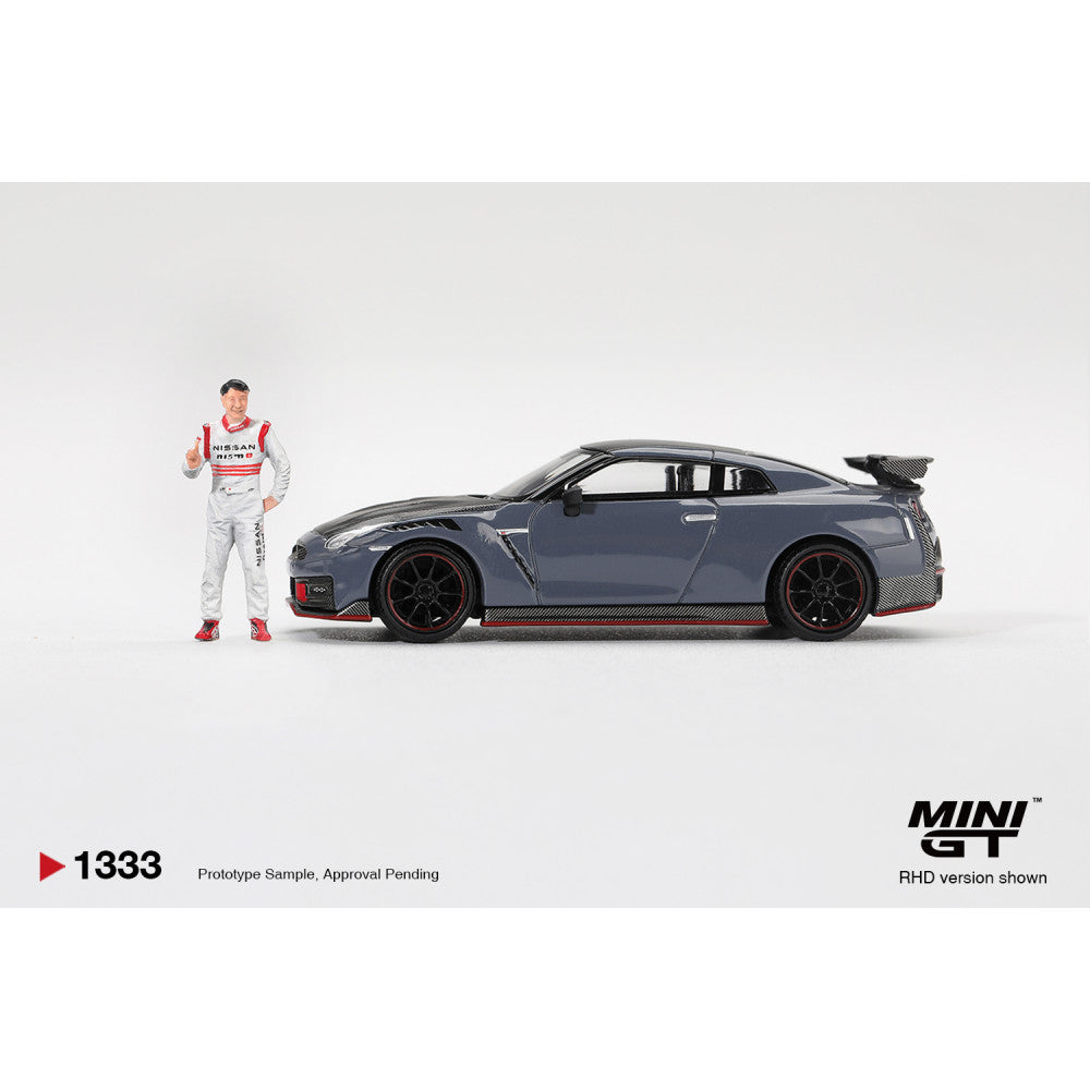 1/64 NISSAN GT-R NISMO 2024 TSUKUBA PRODUCTION CAR LAP RECORD W/MATSUDA FIGURE TSUGIO MATSUDA COLLECTION (RHD) - Mini GT - MGT01333