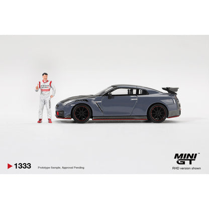 1/64 NISSAN GT-R NISMO 2024 TSUKUBA PRODUCTION CAR LAP RECORD W/MATSUDA FIGURE TSUGIO MATSUDA COLLECTION (RHD) - Mini GT - MGT01333
