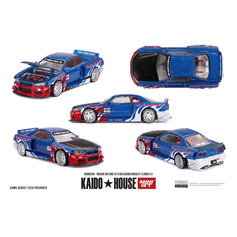 1/64 NISSAN SKYLINE GT-R R34 KAIDO HOUSE FLAMES V1 - Kaido House - MGTKHMG294