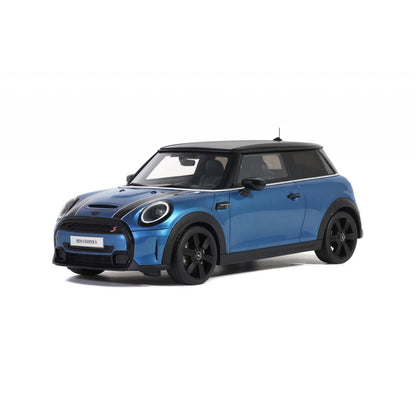 1/18 - 2021 Mini Cooper S - Island Blue + White Stripes- OTT982