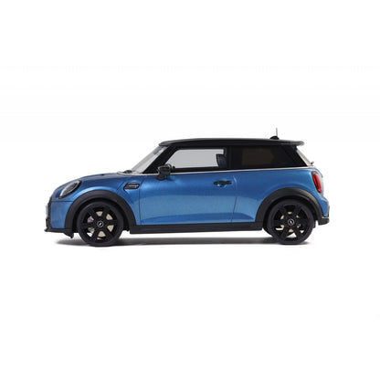 1/18 - 2021 Mini Cooper S - Island Blue + White Stripes- OTT982