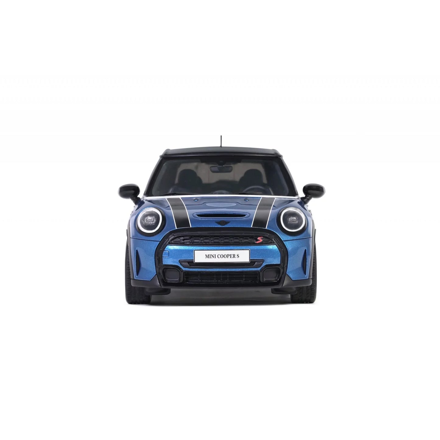 1/18 - 2021 Mini Cooper S - Island Blue + White Stripes- OTT982