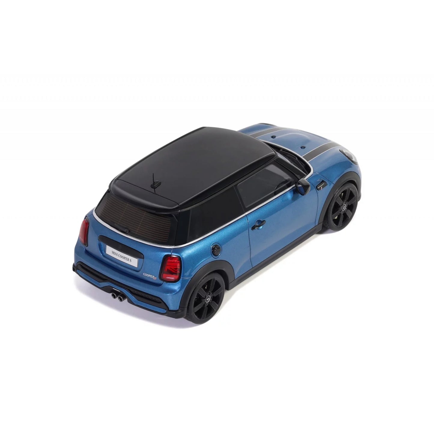 1/18 - 2021 Mini Cooper S - Island Blue + White Stripes- OTT982