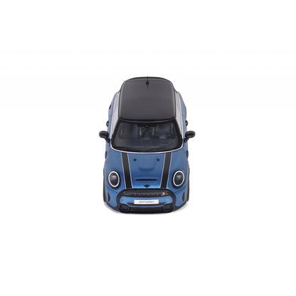 1/18 - 2021 Mini Cooper S - Island Blue + White Stripes- OTT982