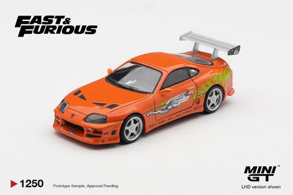 1/64 Fast & Furious Toyota Supra BOMEX ” The Fast and the Furious” Brian O’Conner - Mini GT - MGT01250-BL