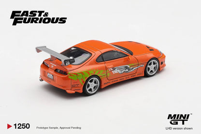 1/64 Fast & Furious Toyota Supra BOMEX ” The Fast and the Furious” Brian O’Conner - Mini GT - MGT01250-BL