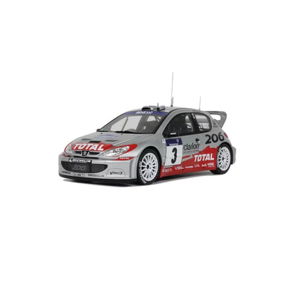 1/18  2002 Peugeot 206 WRC Tour de Corse silver/red  - Otto Models - OTT1085