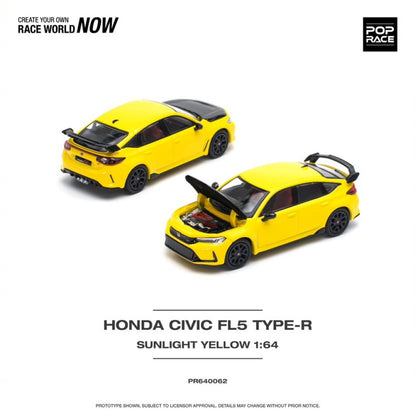 1/64 HONDA CIVIC FL5 TYPE-R SUNLIGHT YELLOW - PR640062