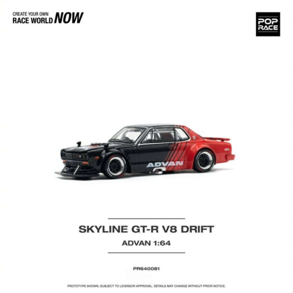 1/64 SKYLINE GT-R V8 DRIFT (HAKOSUKA) ADVAN - PR640081