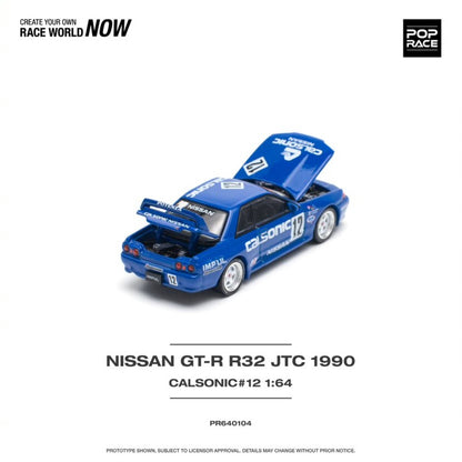 1/64 NISSAN SKYLINE GT-R R32 JTC 1990 CALSONIC NO.12 - Pop Race PR640104