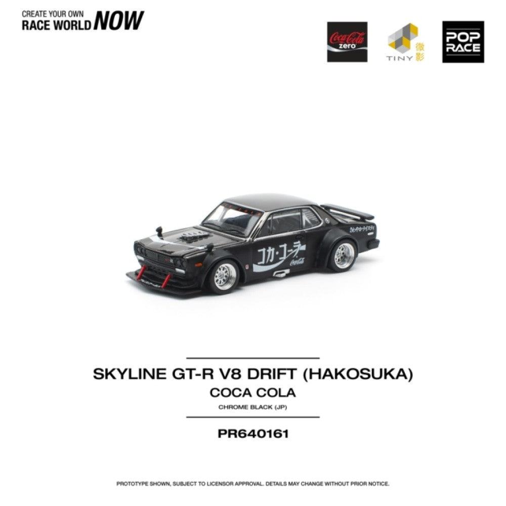 1/64 SKYLINE GT-R DRIFT (HAKOSUKA) COCA COLA ZERO JP BLACK CHROME - Poprace - PR640161