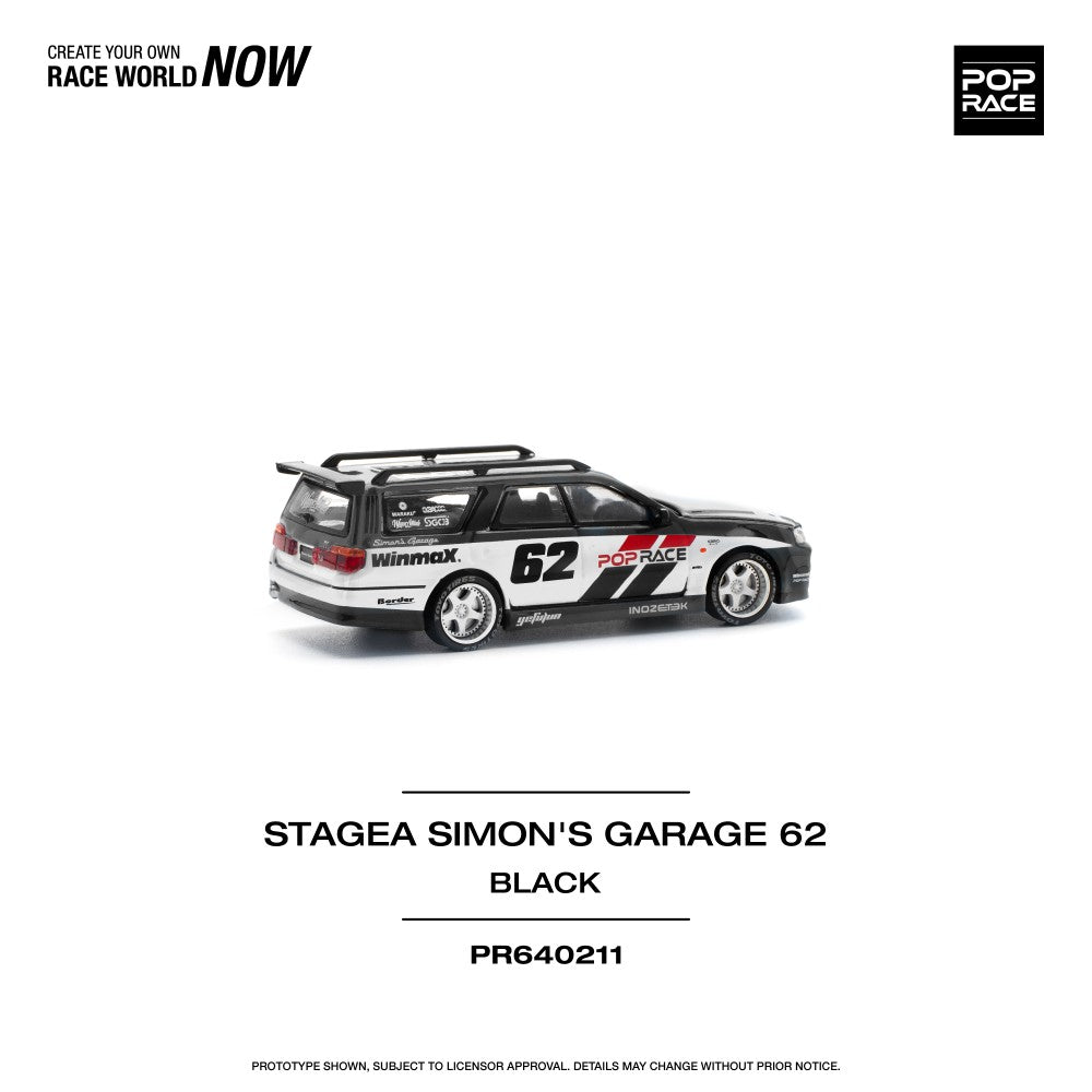 1/64 Nissan Stagea Simon`s Garage #62, black- Poprace PR640211