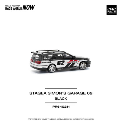 1/64 Nissan Stagea Simon`s Garage #62, black- Poprace PR640211