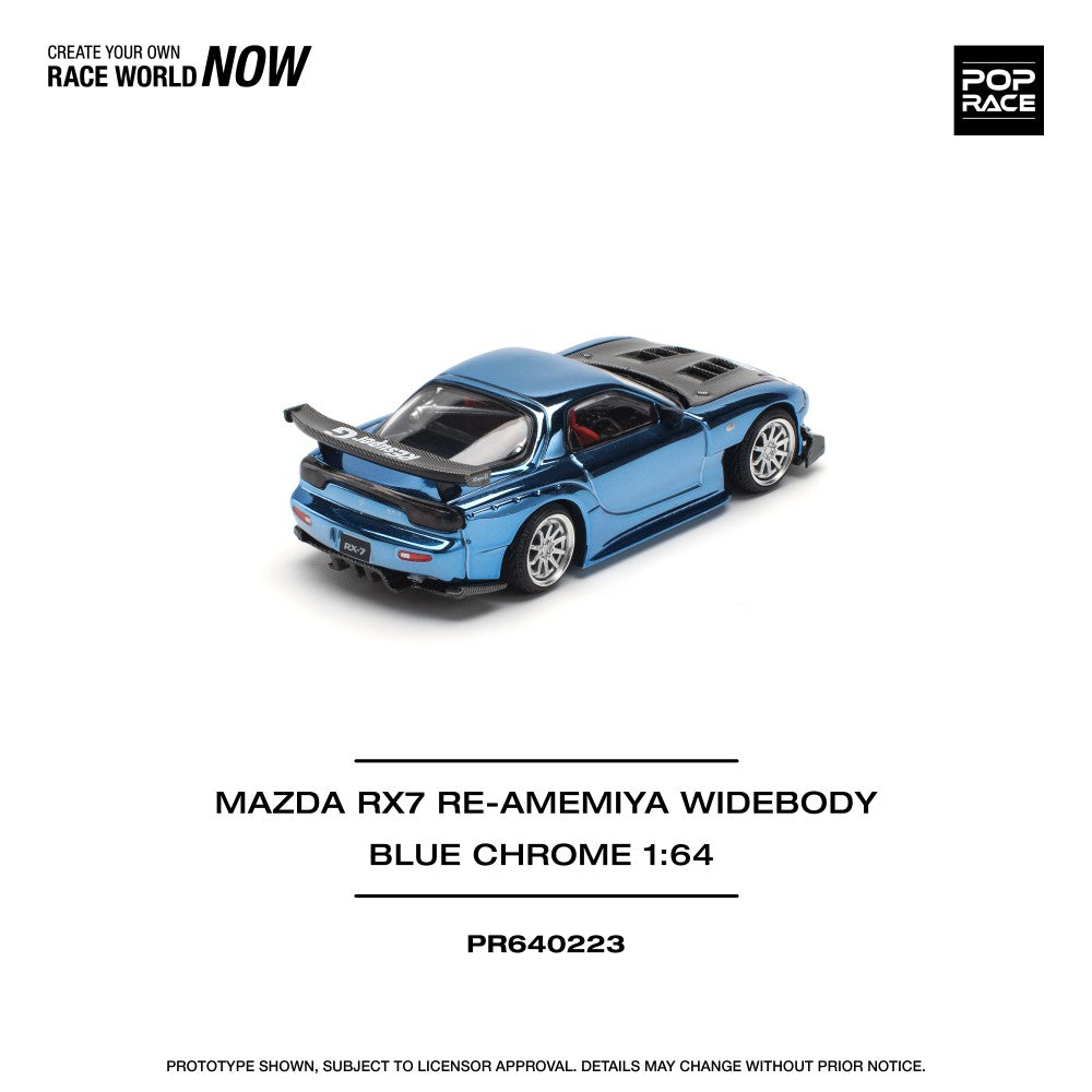 1/64 MAZDA RX7 RE-AMEMIYA WIDEBODY BLUE CHROME - Poprace - PR640223