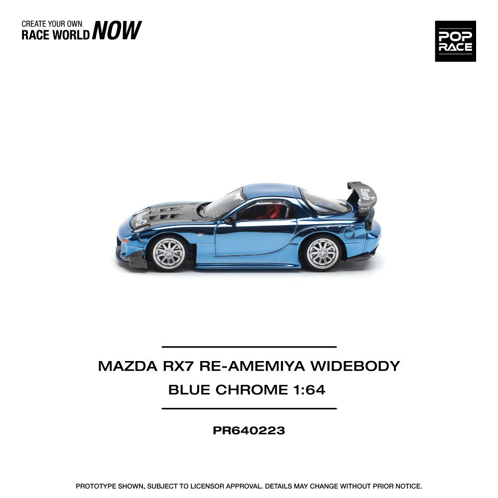 1/64 MAZDA RX7 RE-AMEMIYA WIDEBODY BLUE CHROME - Poprace - PR640223