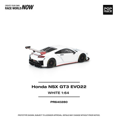 1/64 HONDA NSX GT3 EVO22 - WHITE - Poprace - PR640280