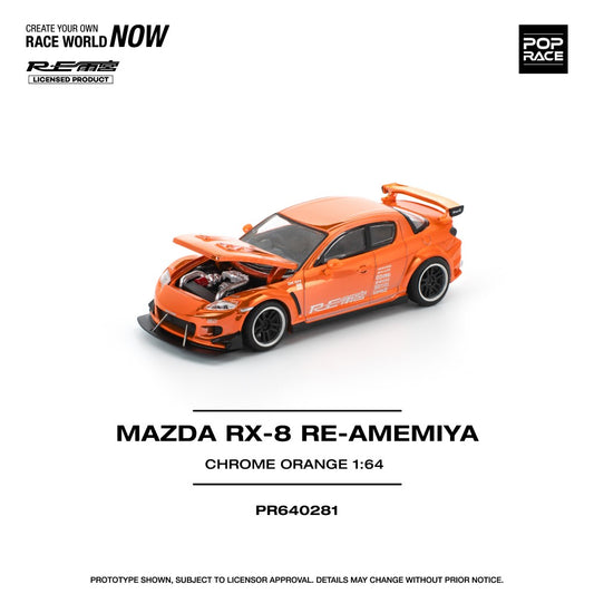 1/64 MAZDA RX-8 RE-AMEMIYA - CHROME ORANGE - Poprace - PR640281