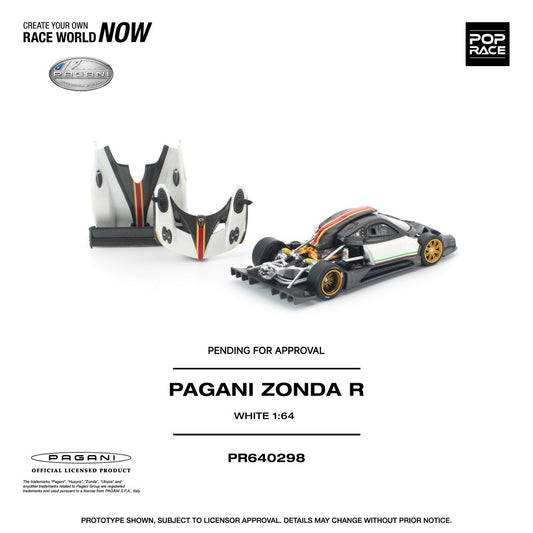 1/64 PAGANI ZONDA R WHITE - Pop Race - PR640298
