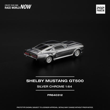 1/64 SHELBY MUSTANG GT500 - SILVER CHROME - Poprace - PR640312