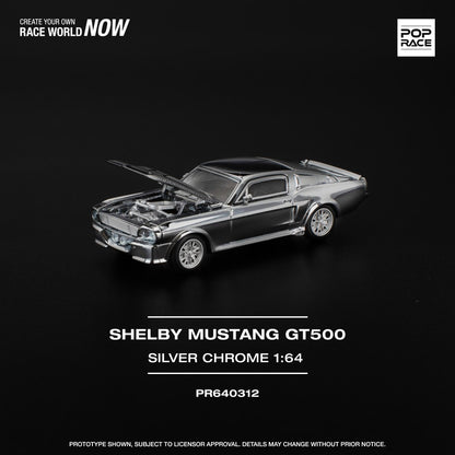 1/64 SHELBY MUSTANG GT500 - SILVER CHROME - Poprace - PR640312