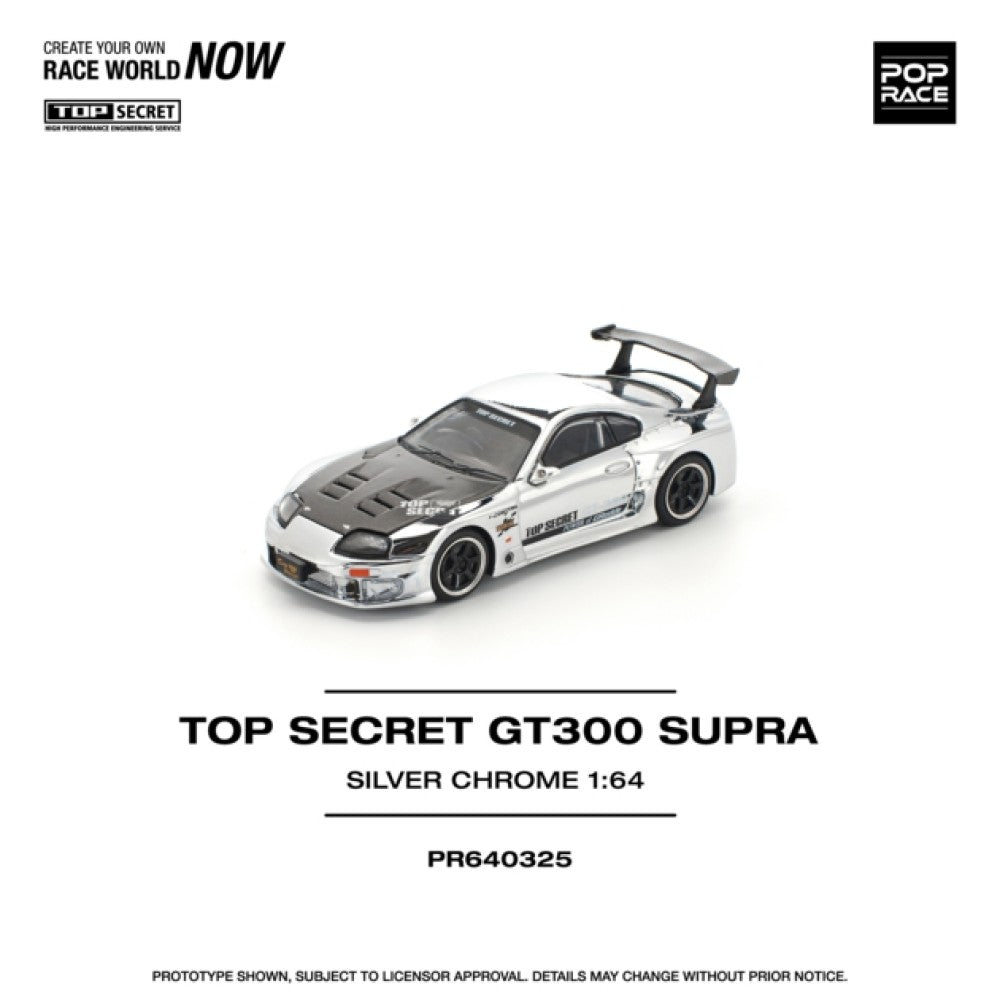 1/64 TOP SECRET GT300 SUPRA - SILVER CHROME - Poprace - PR640325