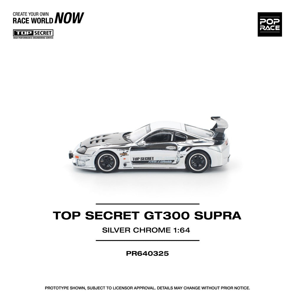 1/64 TOP SECRET GT300 SUPRA - SILVER CHROME - Poprace - PR640325