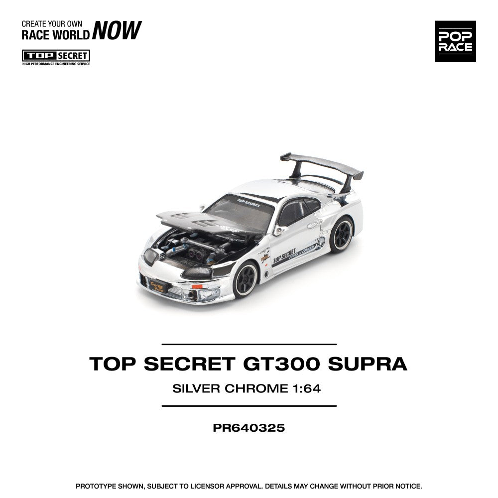 1/64 TOP SECRET GT300 SUPRA - SILVER CHROME - Poprace - PR640325