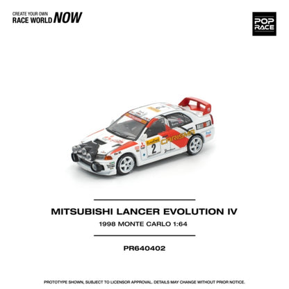 1/64 MITSUBISHI LANCER EVOLUTION IV - 1998 MONTE CARLO RALLY - Poprace - PR640402