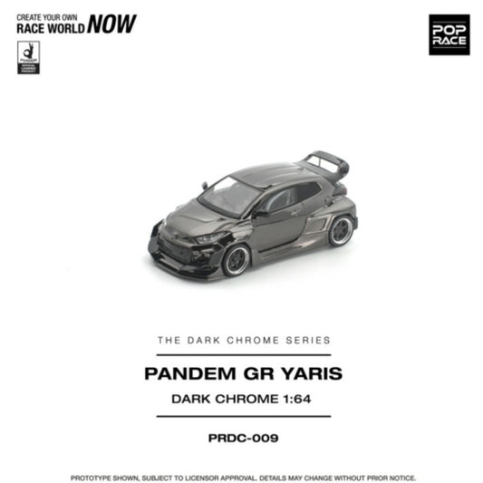 1/64 PANDEM GR YARIS DARK CHROME - Pop Race - PRDC009