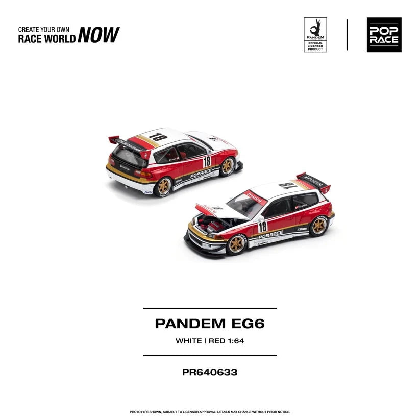 1/64 Pandem EG6, white/red - Poprace - PR640633 *** Pre order ***