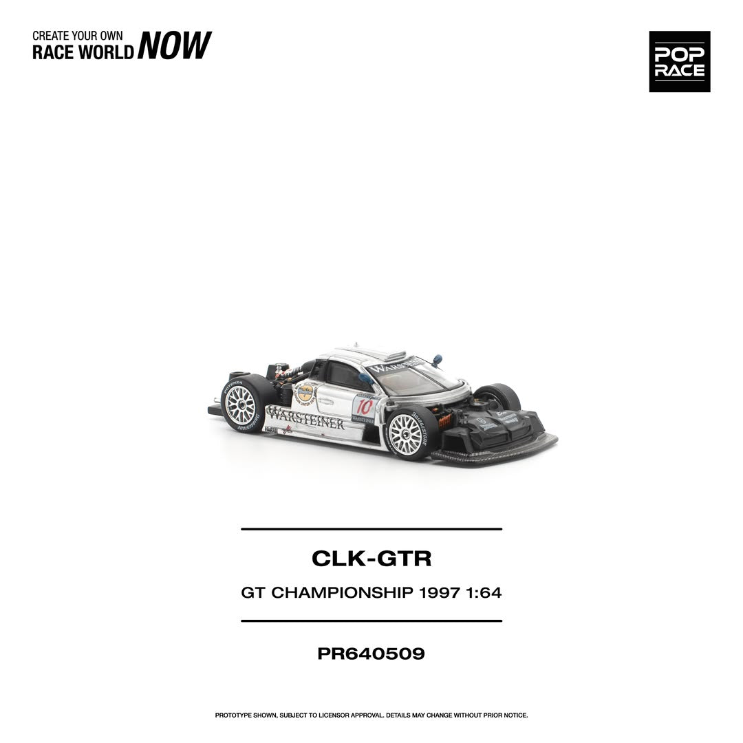 1/64 1997 Mercedes Benz AMG CLK GTR FIA GT Championship, silver - Poprace - PR640509