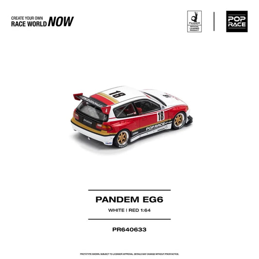 1/64 Pandem EG6, white/red - Poprace - PR640633 *** Pre order ***