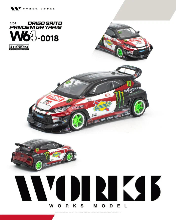 1/64 Pandem GR Yaris #87 Daigo Saito - Works Models - W64-0018