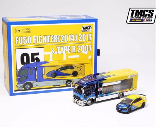 1:64 GCD Malaysia Limited Edition - Mitsubishi lift box+Honda Civic FD2SP set SPOON