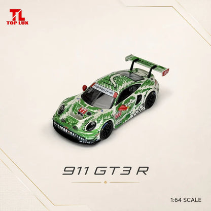 1/64 Porsche 911 GT3 R White-Green Livery - TopLux - TL64005