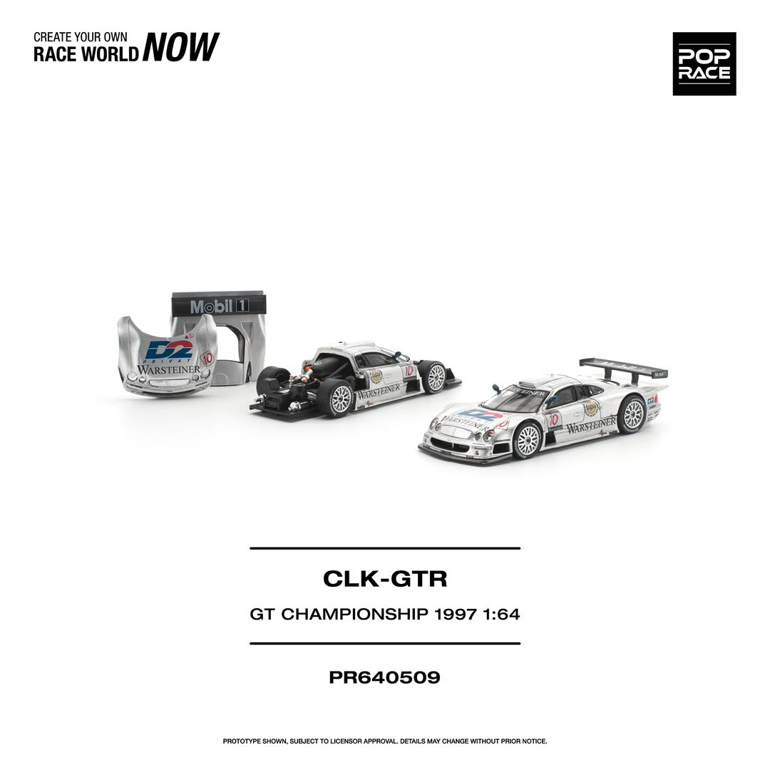 1/64 1997 Mercedes Benz AMG CLK GTR FIA GT Championship, silver - Poprace - PR640509
