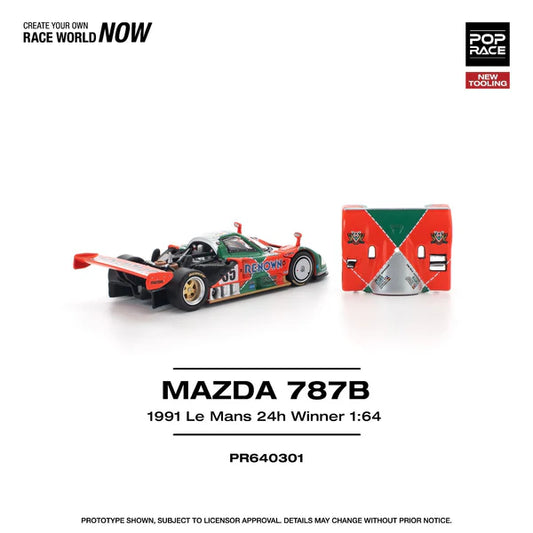 1/64 Mazda 787b 1991 Le Mans 24Hrs WINNER Removeable Front and Rear Cover, Detailed Engine - Poprace - PR640301