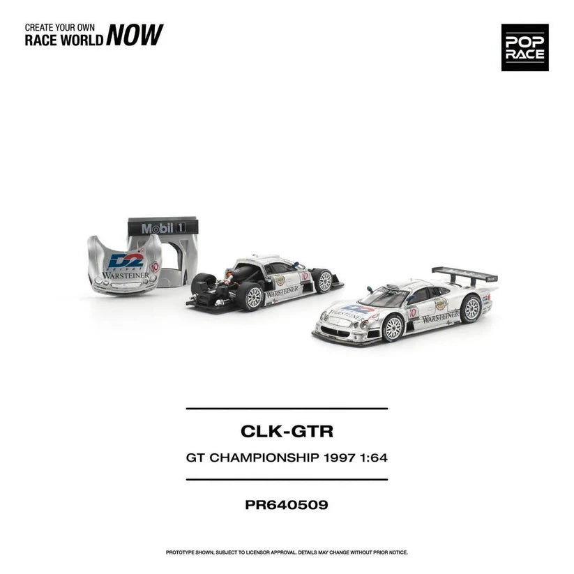 1/64 1997 Mercedes Benz AMG CLK GTR FIA GT Championship, silver - Poprace - PR640509