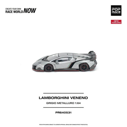 1/64 Lamborghini Veneno, Grigio Metalluro - Poprace - PR640531 *** Pre order ***