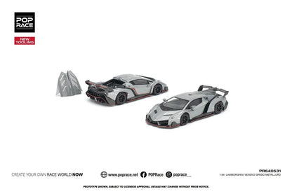 1/64 Lamborghini Veneno, Grigio Metalluro - Poprace - PR640531 *** Pre order ***