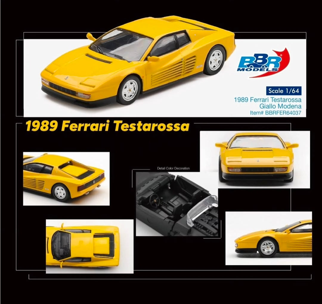 1/64 1989 FERRARI TESTAROSSA GIALLO MODENA - BBR Models - BBRFER64037