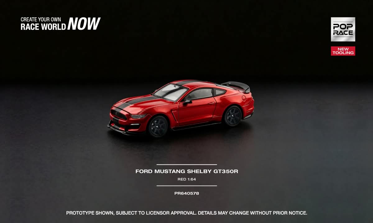 1/64 -  Ford Mustang Shelby GT350R, race red - Poprace - PR640578