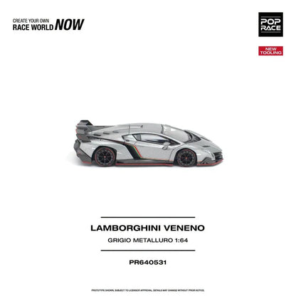 1/64 Lamborghini Veneno, Grigio Metalluro - Poprace - PR640531 *** Pre order ***