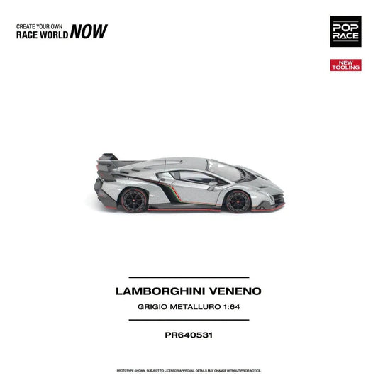 1/64 Lamborghini Veneno, Grigio Metalluro - Poprace - PR640531 *** Pre order ***