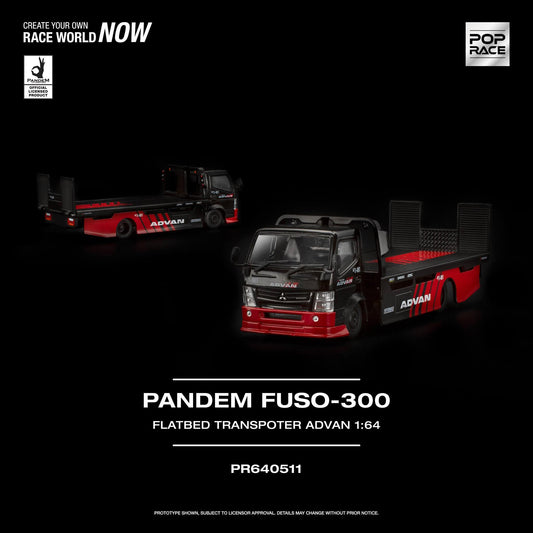 1/64 Pandem Fuso 300 Flatbed Transporter *Advan* - Pop Race - PR640511