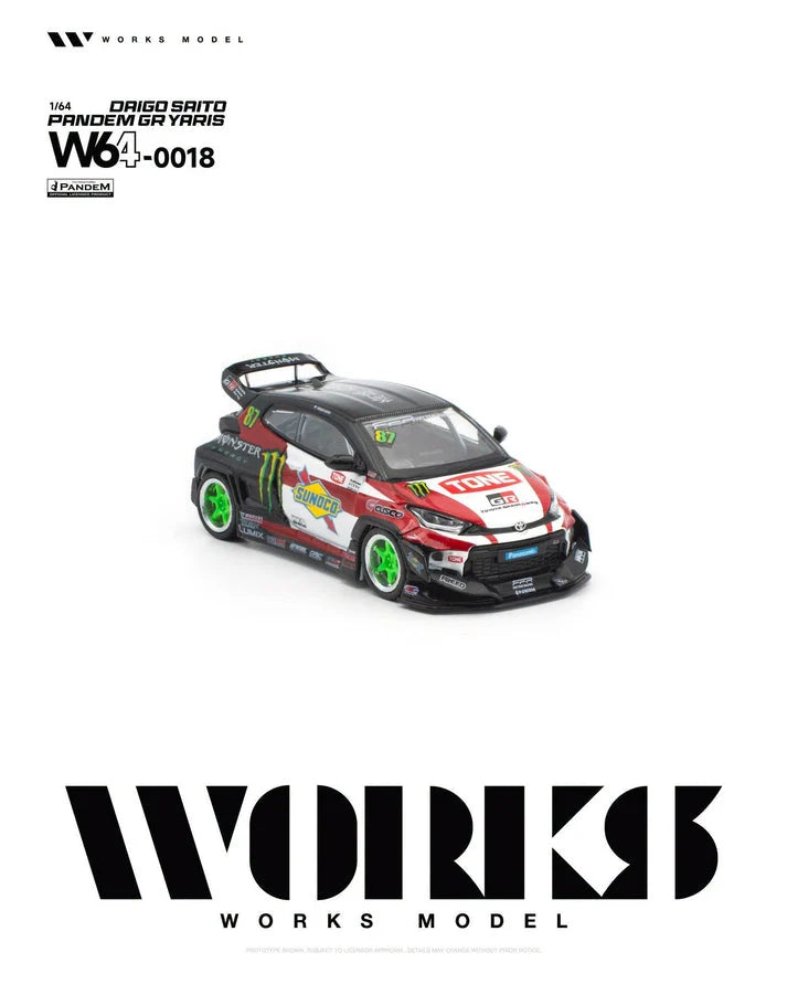 1/64 Pandem GR Yaris #87 Daigo Saito - Works Models - W64-0018