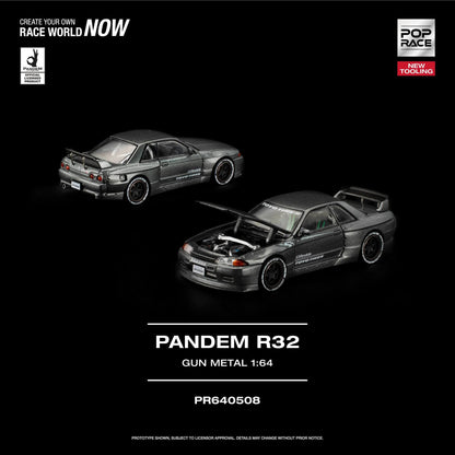 1/64 Pandem R32, gun metal - Pop Race - PR640508