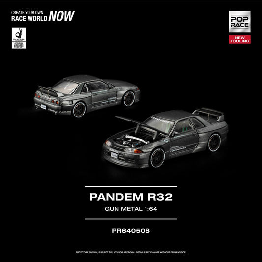 1/64 Pandem R32, gun metal - Pop Race - PR640508
