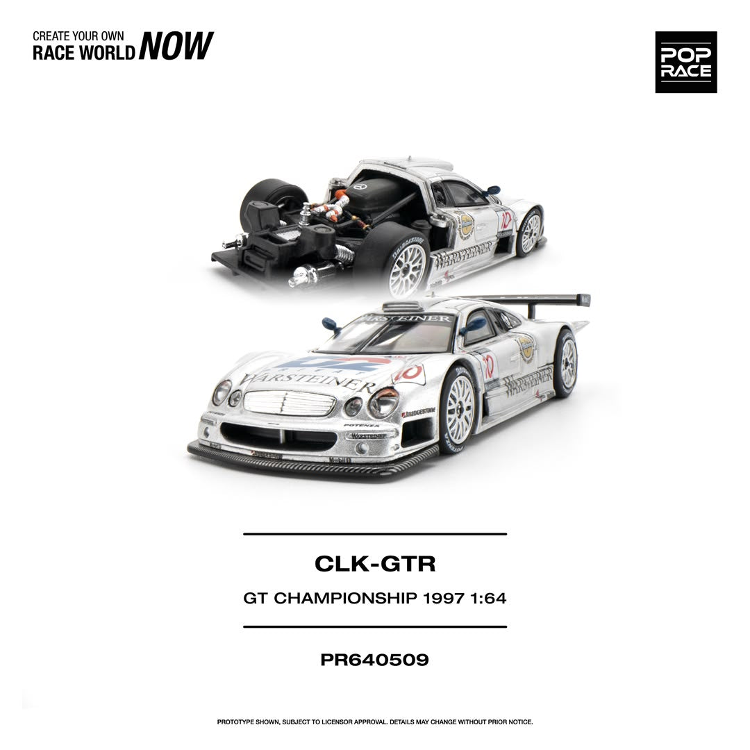 1/64 1997 Mercedes Benz AMG CLK GTR FIA GT Championship, silver - Poprace - PR640509